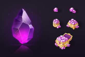 draw 2d icons asset, props, tileset, items game or nft game