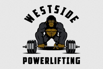 design westside powerlifting gorilla logo in 1 day