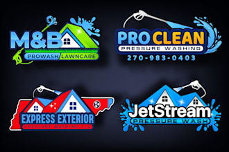 do cleaning, pressure washing and power washing logo design