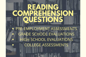 write reading comprehension scenarios and questions