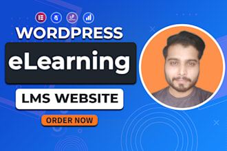 build wordpress lms website, elearning website, or online course website