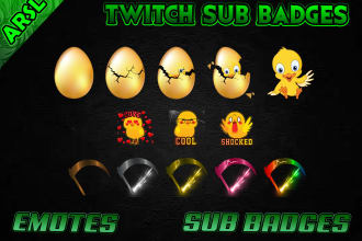 design twitch sub badges, twitch emotes, twitch badges