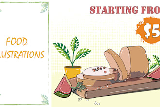draw illustrations of food items