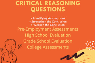 write critical reasoning questions for any level