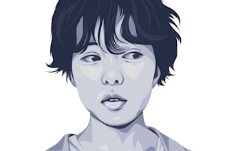 draw simple monochrome portrait illustration from your photo