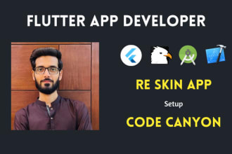 reskin flutter app of codecanyon envato in 24hrs