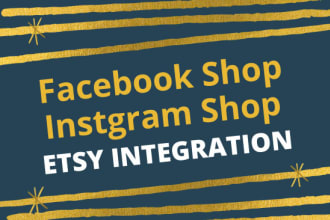 set up facebook shop and instagram shop, integrate with etsy
