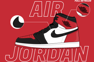 design full detail vector illustration of your sneakers
