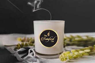 do minimal, luxury candle logo and label