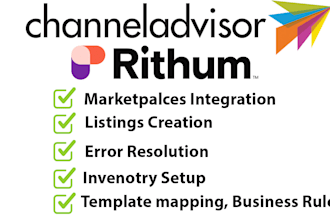 setup rithum channel advisor integration, product listing, error fix mapping
