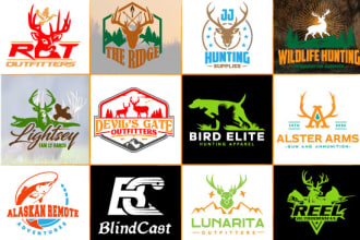 design modern hunting outdoor fishing and adventure logo