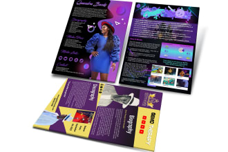 design speaker, artist, musician, celebrities one sheet and podcast flyer