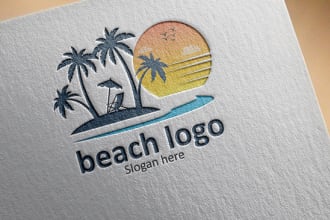 do professional beach, trip, traveling logo design