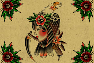 do original neo traditional oldschool tattoo designs