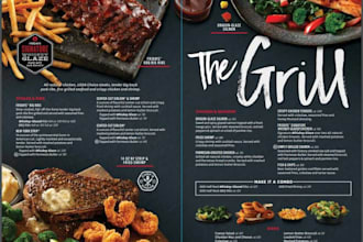 design church flyer, restaurant flyer, food flyer and menu