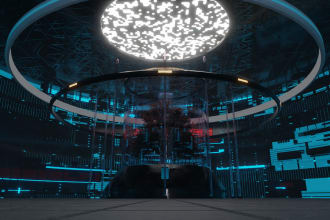 create 3d realistic sci fi environment concept art
