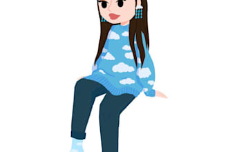 draw feminine cartoon illustration