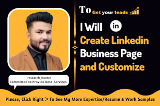 create linkedin business page and  customize
