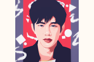 draw you a charming vector portrait
