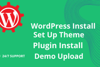 install wordpress, setup theme, and upload demo