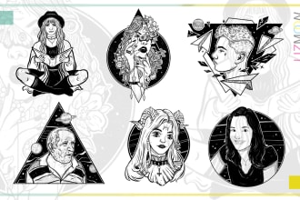 create a modern and minimalist portrait tattoo design