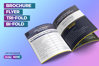 design professional flyer, bifold, trifold, or any brochure urgently