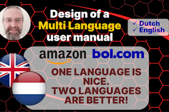 write or design a multi language user manual in both english and dutch