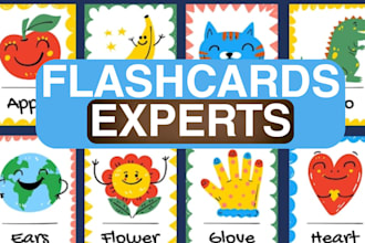 create custom children illustrations for flashcards, learning games, and alphabe