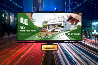 design realistic billboard, signboard, banner and yard sign