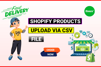 upload and bulk import products to shopify store via CSV file