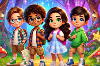 draw awesome children book illustration and cover story book illustrations