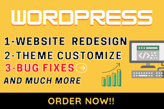 fix, redesign wordpress site or customize wordpress theme