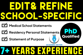 edit your medical school personal statement or statement of purpose