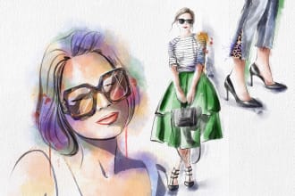 draw digital watercolor illustration