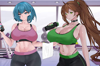 draw anime illustration, fanart, oc, visual novel and nsfw