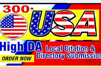 do 300 USA local citation directory  submission for local SEO