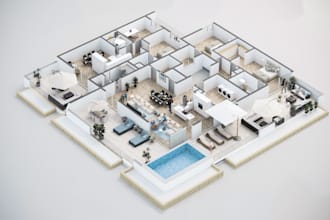 make 2d 3d floor plan, rendering project