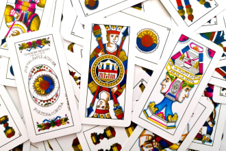 design custom tarot oracle playing card game art in procreate