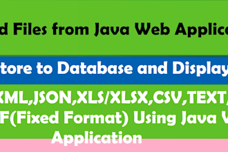 read XML,json,excel,CSV,txt,PDF fixed format using java web application
