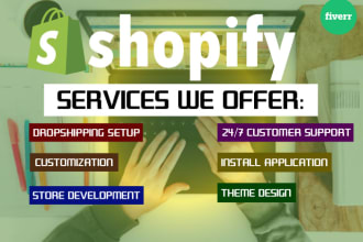 build shopify dropshipping store and website