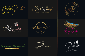 create clean handwritten calligraphy signature logo