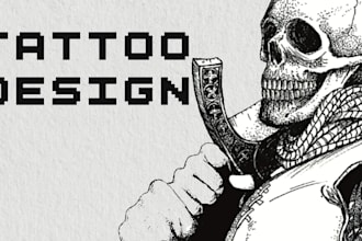 create a tattoo design using fineline and blackwork tattoo style