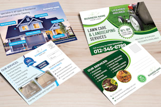 design eddm postcard, flyer, for pressure washing, lawn care, medical, cleaning