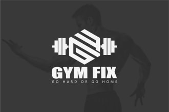 do trendy monogram logo for gym, sports and fitness brands