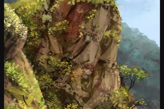 make a digital oil painting of any landscape