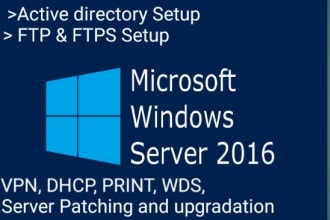 configure active directory, dns, ftp, dhcp, gpo