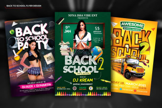 design back to school, summer camp, tuition party flyer