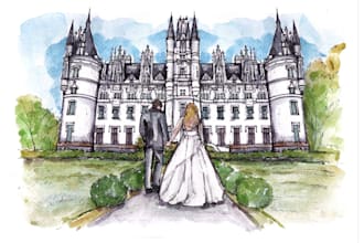 draw custom watercolor hand drawings or sketches