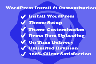 install wordpress setup theme do customization