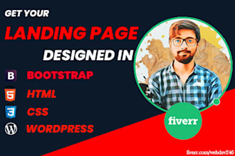 be your developer to design HTML landing page